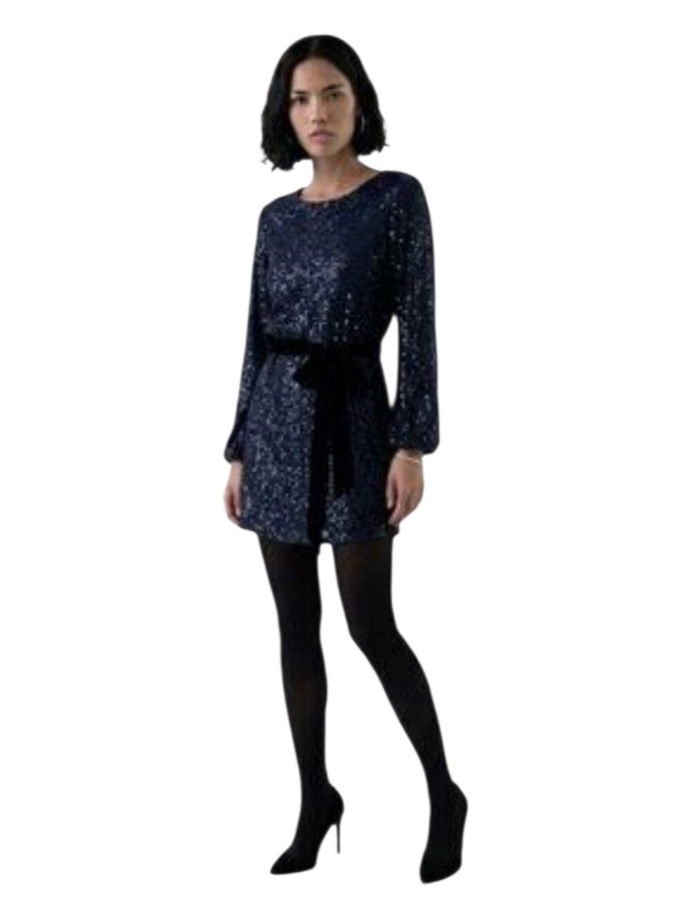 Dress Forum Blue Sequin Evening Party Shift Dress Medium